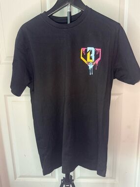 Baseball Lifestyle 101 Black Short-Sleeve Tee with Color Drip Shield Logo